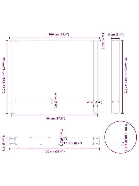 SÖÖGILAUA JALAD, NATURAALNE TERAS, 2 TK, 100 X (72–73) CM, TERAS