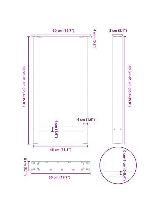 BAARILAUA JALAD, NATURAALNE TERAS, 2 TK, 50 X (90–91) CM, TERAS