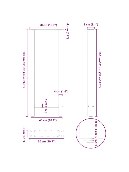 BAARILAUA JALAD, NATURAALNE TERAS, 2 TK, 50 X (100–101) CM, TERAS