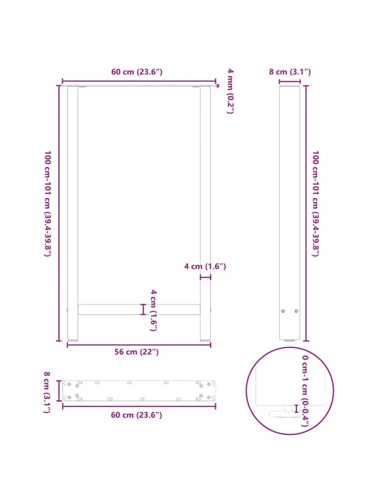 BAARILAUA JALAD, ANTRATSIITHALL, 2 TK, 60 X (100-101) CM, TERAS