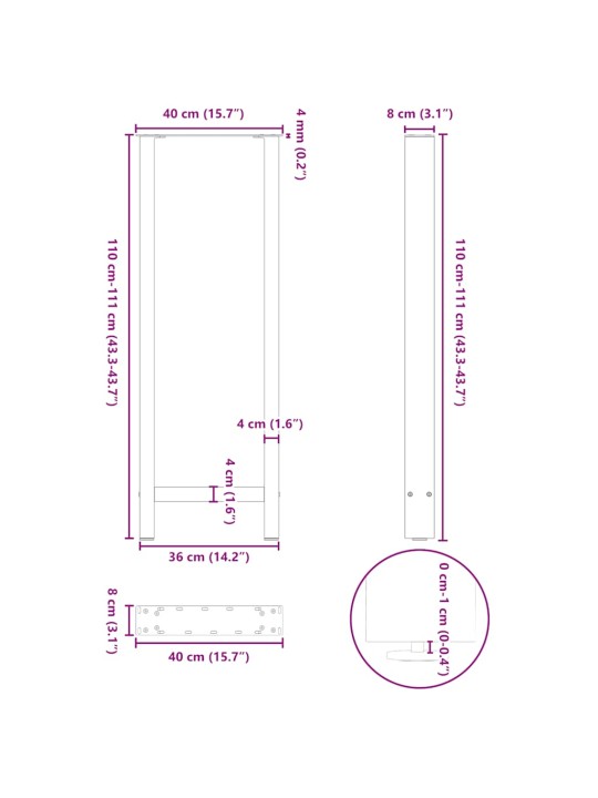 BAARILAUA JALAD, ANTRATSIITHALL, 2 TK, 40 X (110-111) CM, TERAS
