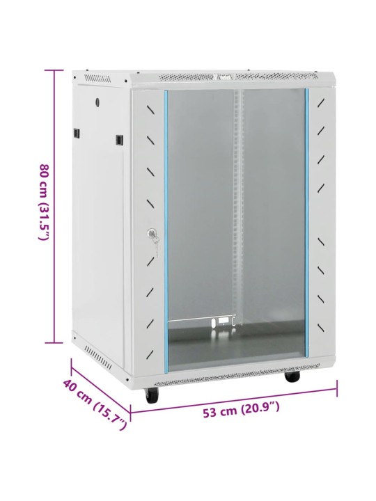 15u serverikapp, 19" ip20, hall, 53 x 40 x 80 cm