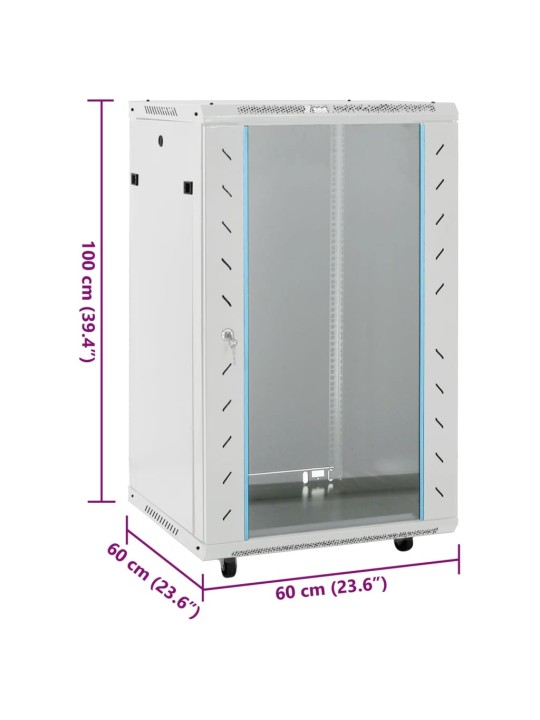 18U SERVERIKAPP, 19" IP20, HALL, 60 X 60 X 100 CM