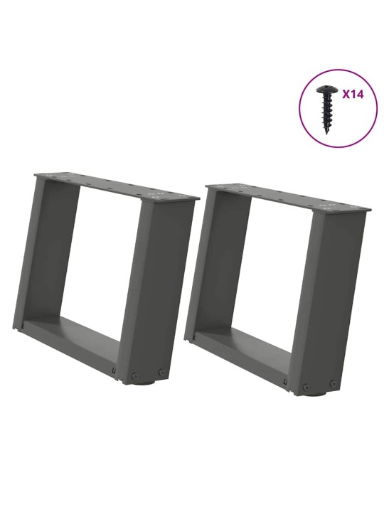 KOHVILAUA JALAD U-KUJULISED 2 TK, ANTRATSIITHALL, 50 X (30-31) CM, TERAS