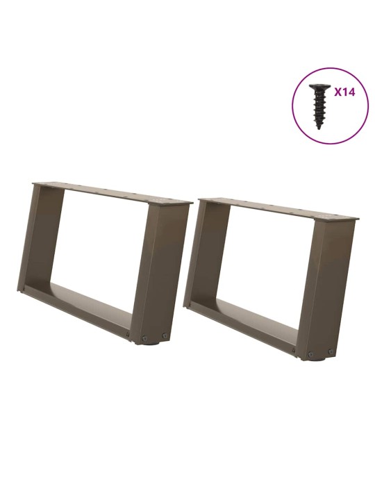 KOHVILAUA JALAD U-KUJULISED 2 TK, NATURAALNE TERAS, 60 X (30–31) CM, TERAS