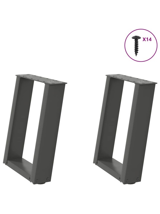 KOHVILAUA JALAD U-KUJULISED 2 TK, ANTRATSIITHALL, 38 X (42-43) CM, TERAS