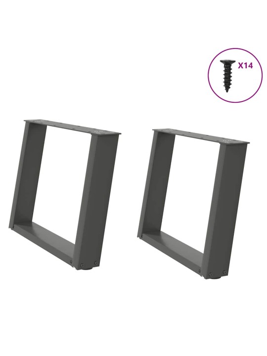 KOHVILAUA JALAD U-KUJULISED 2 TK, ANTRATSIITHALL, 60 X (42-43) CM, TERAS