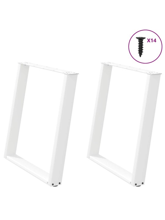 SÖÖGILAUA JALAD U-KUJULISED, 2 TK, VALGED, 70 X (72–73) CM, TERAS