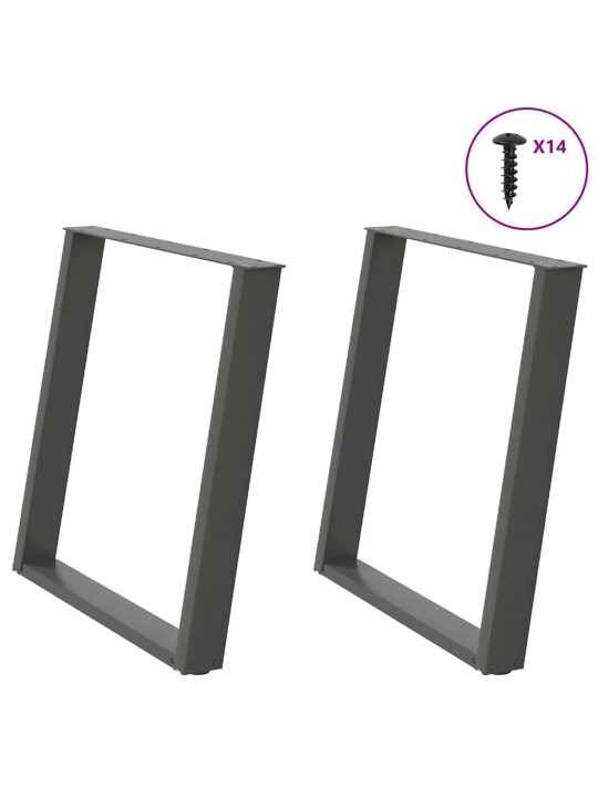 SÖÖGILAUA JALAD U-KUJULISED 2 TK, ANTRATSIITHALL, 80 X (72-73) CM, TERAS