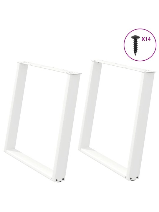 SÖÖGILAUA JALAD U-KUJULISED, 2 TK, VALGED, 90 X (72–73) CM, TERAS