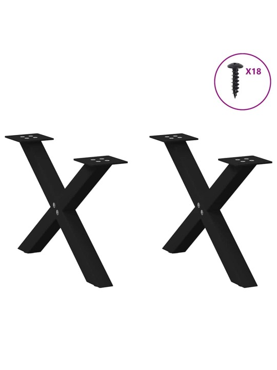 KOHVILAUA JALAD, X-KUJULISED, 2 TK, MUSTAD, 60 X (30–31) CM, TERASEST