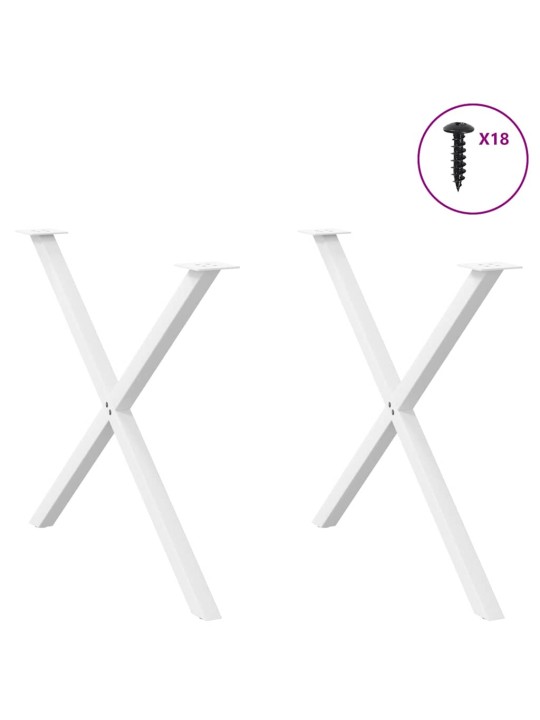 SÖÖGILAUA JALAD, X-KUJULISED, 2 TK, VALGED, 90 X (72–73) CM, TERAS