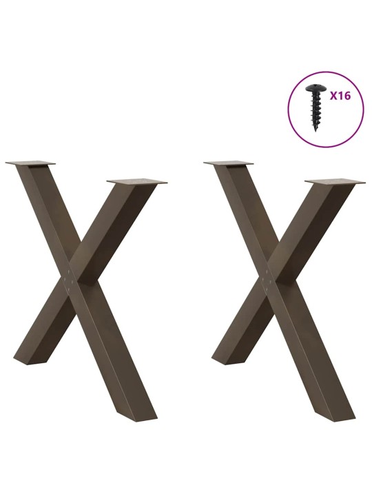 SÖÖGILAUA JALAD X-KUJULISED 2 TK, NATURAALNE TERAS, 90 X (72–73) CM, TERAS