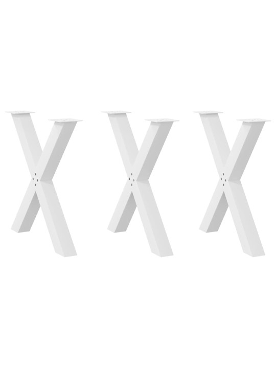 SÖÖGILAUA JALAD, 3 TK, X-KUJULISED, VALGED, 70 X (72–73) CM, TERAS
