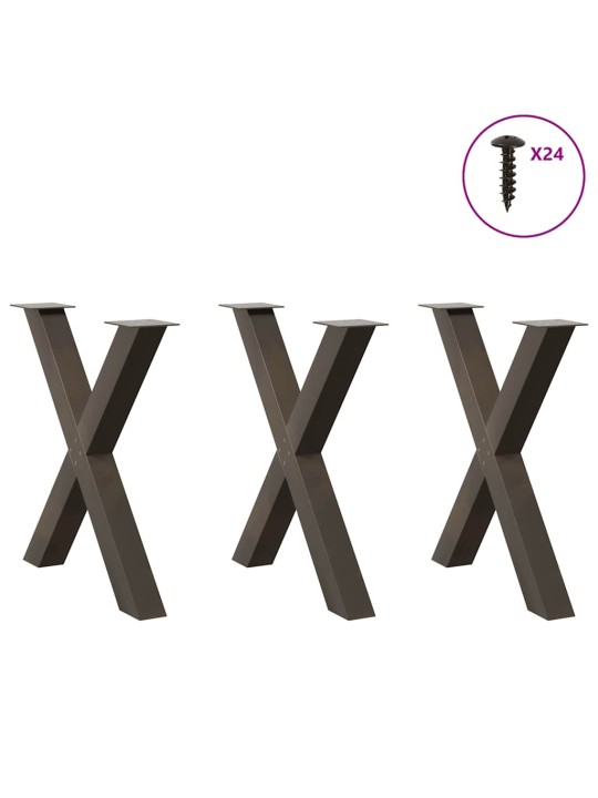 SÖÖGILAUA JALAD, 3 TK, X-KUJULISED, NATURAALNE TERAS, 80 X (72–73) CM, TERAS