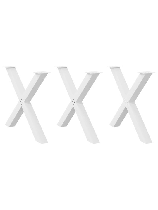 SÖÖGILAUA JALAD, 3 TK, X-KUJULISED, VALGED, 90 X (72–73) CM, TERAS