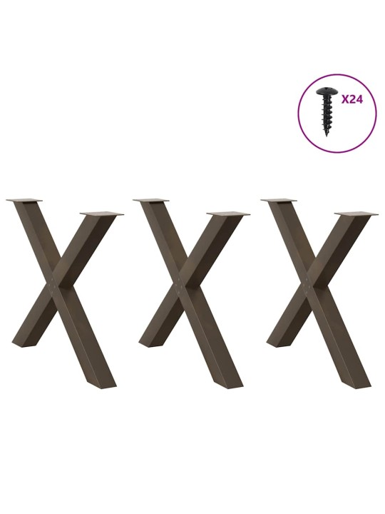 SÖÖGILAUA JALAD, 3 TK, X-KUJULISED, NATURAALNE TERAS, 90 X (72–73) CM, TERAS