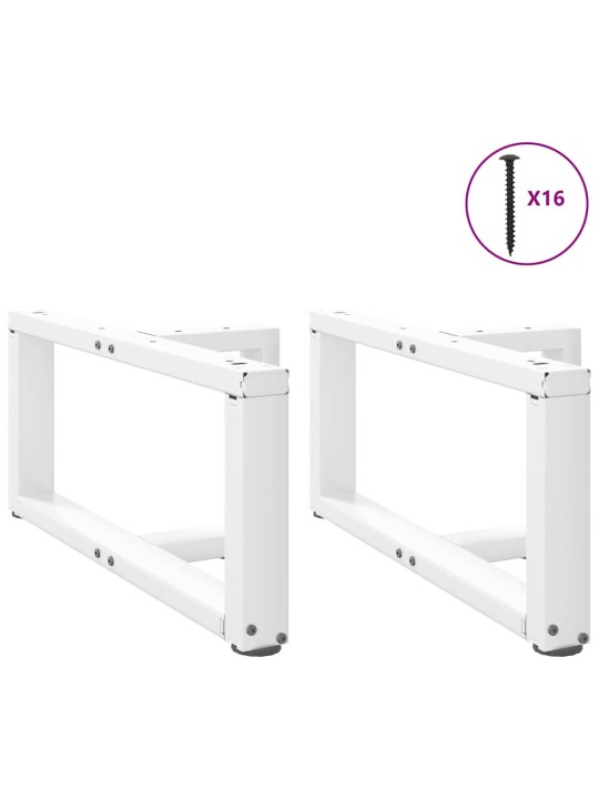 KOHVILAUA JALAD T-KUJULISED 2 TK VALGED 60 X 25 X (30-31) CM TERASEST