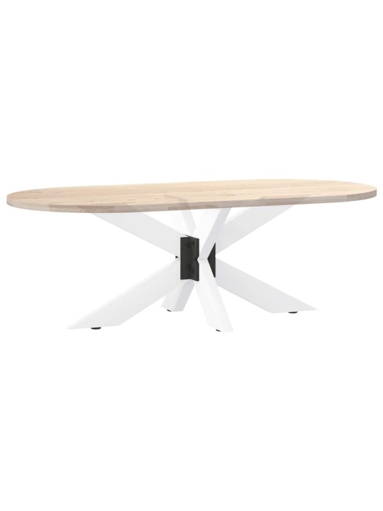 KOHVILAUA JALG, ÄMBLIKUKUJULINE, VALGE, 98 X 58 X (42–43) CM, TERAS