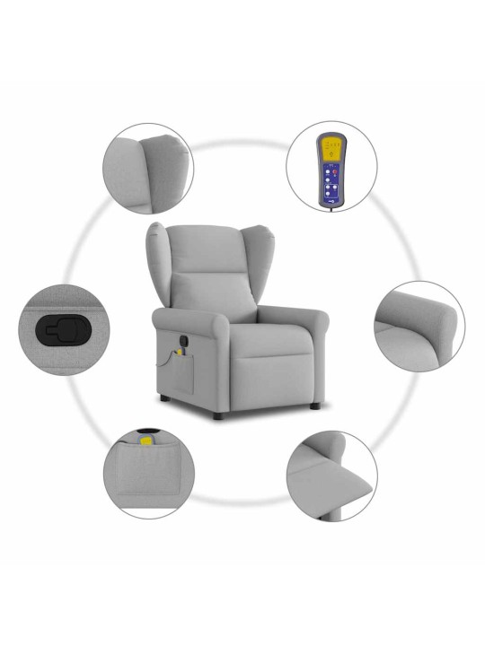 MASSAGE RECLINER TOOL CLOUD GREY FABRIC