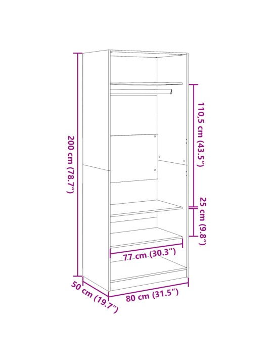 Garderoob betoonhall 80x50x200 cm tehispuit