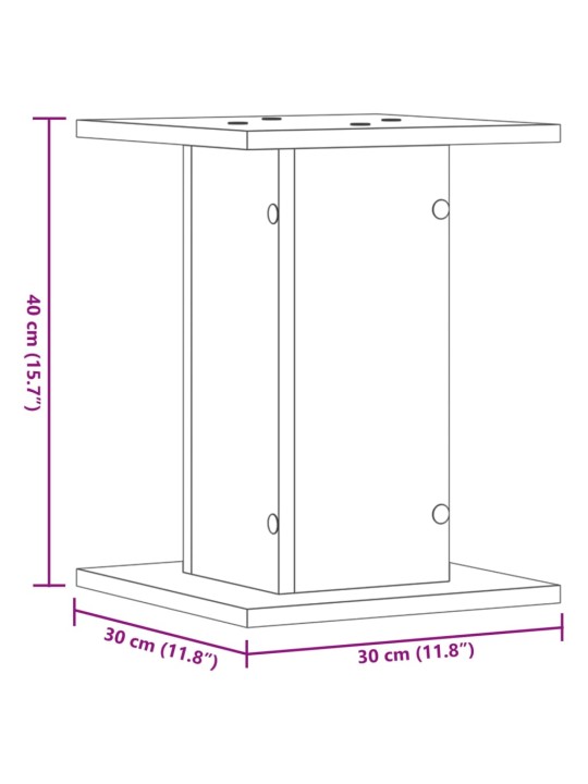 Taimealused 2 tk, valge, 30 x 30 x 40 cm, tehispuit