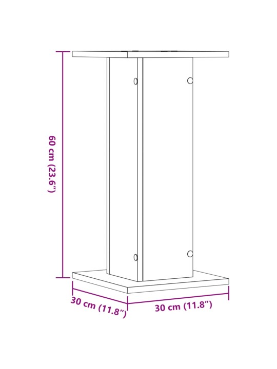 Taimealused 2 tk, valge, 30 x 30 x 60 cm, tehispuit