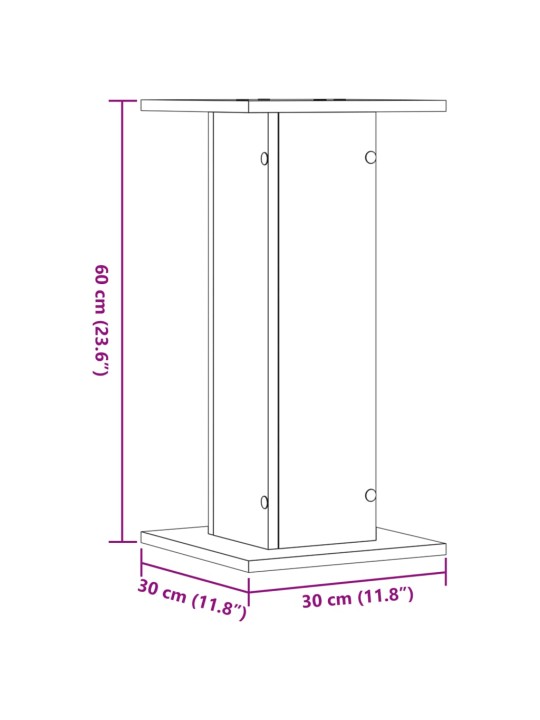 TAIMEALUSED 2 TK, MUST, 30 X 30 X 60 CM, TEHISPUIT