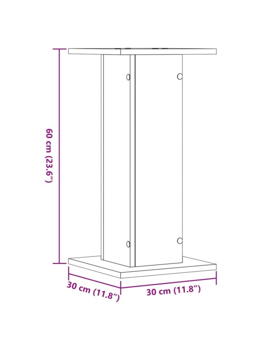 Taimealused 2 tk, sonoma tamm, 30 x 30 x 60 cm, tehispuit