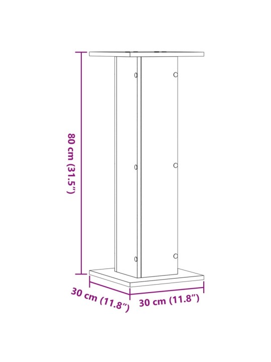 Taimealused 2 tk, valge, 30 x 30 x 80 cm, tehispuit