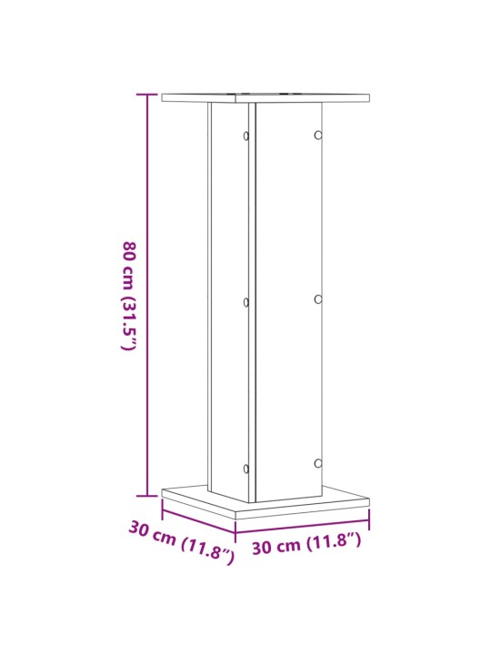 Taimealused 2 tk, sonoma tamm, 30 x 30 x 80 cm, tehispuit