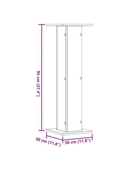 Taimealused 2 tk, valge, 30 x 30 x 95 cm, tehispuit