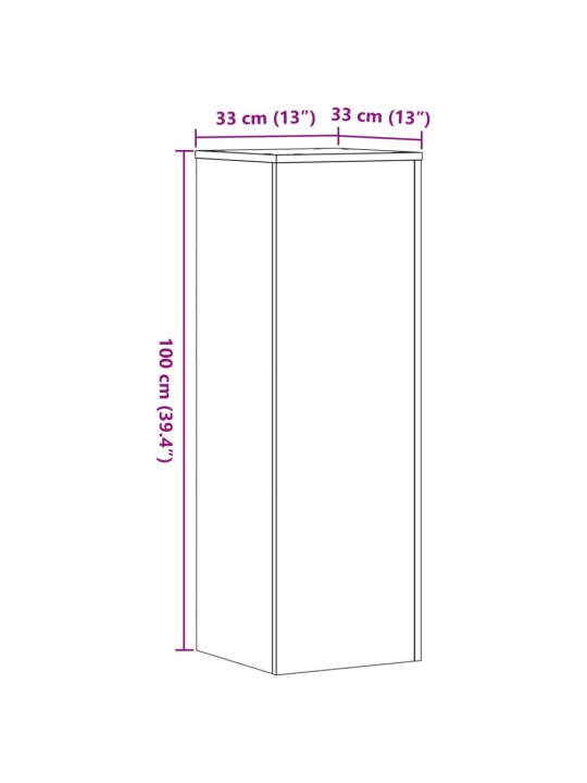TAIMEALUSED 2 TK, VALGE, 33X33X100 CM, TEHISPUIT