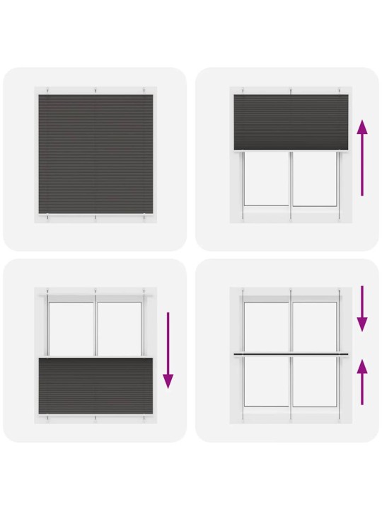 PLISSEERITUD RULOO MUST 120X100 CM KANGA LAIUS 119,4 CM