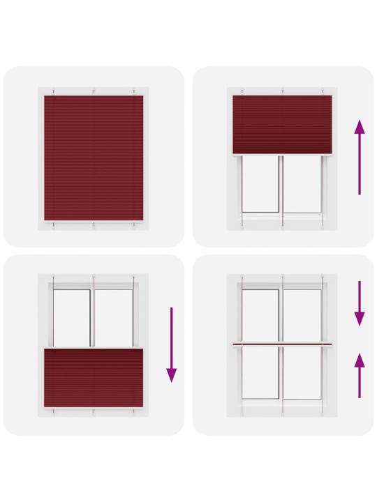 PLISSEERITUD RULOO BORDEAUX PUNANE 105X100 CM KANGA LAIUS