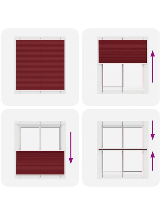 PLISSEERITUD RULOO BORDEAUX PUNANE 120X100 CM KANGA LAIUS
