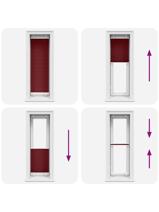 PLISSEERITUD RULOO BORDEAUX PUNANE 40X150 CM KANGA LAIUS