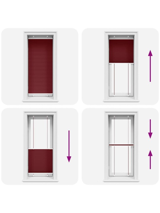 PLISSEERITUD RULOO BORDEAUX PUNANE 60X150 CM KANGA LAIUS