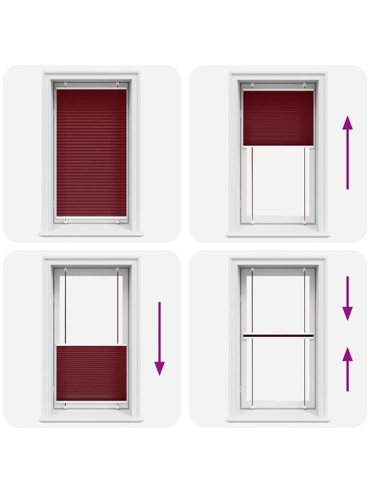 PLISSEERITUD RULOO BORDEAUX PUNANE 70X150 CM KANGA LAIUS