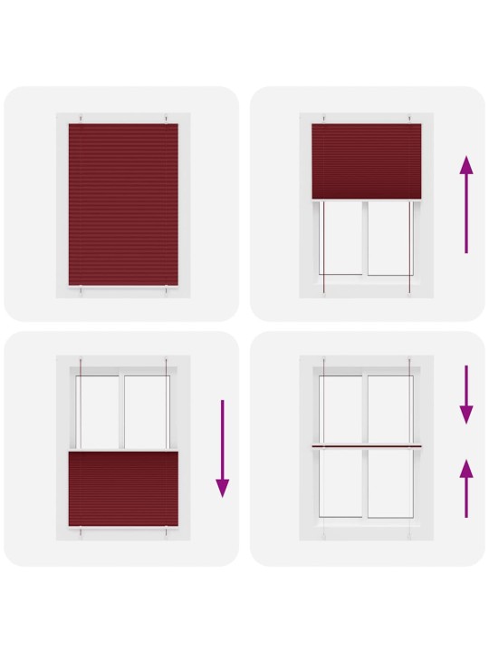 PLISSEERITUD RULOO BORDEAUX PUNANE 85X150 CM KANGA LAIUS