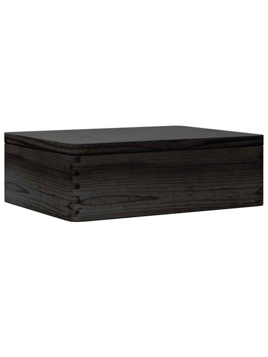 PUIDUST KAST KAANEGA MUST 40X30X13 CM TÄISPUIT MÄNNIPUIT