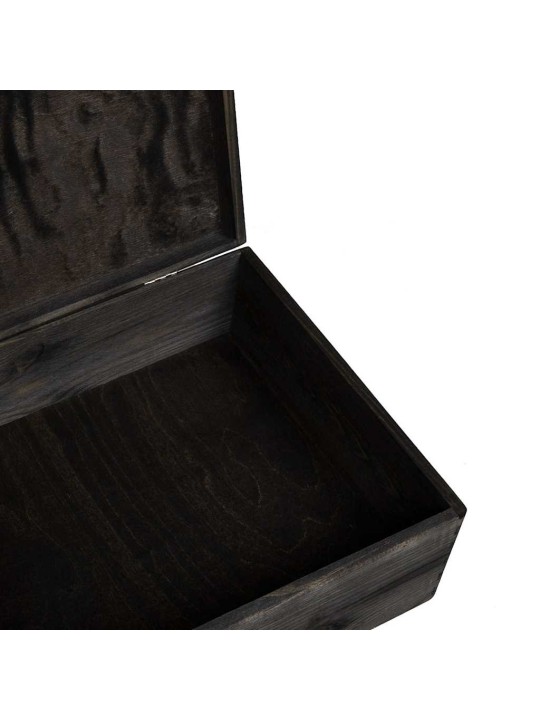 PUIDUST KAST KAANEGA MUST 40X30X13 CM TÄISPUIT MÄNNIPUIT