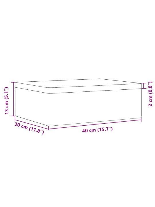 PUIDUST KAST KAANEGA MUST 40X30X13 CM TÄISPUIT MÄNNIPUIT
