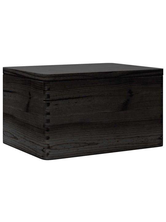 PUIDUST KAST KAANEGA MUST 40X30X23 CM TÄISPUIT MÄNNIPUIT