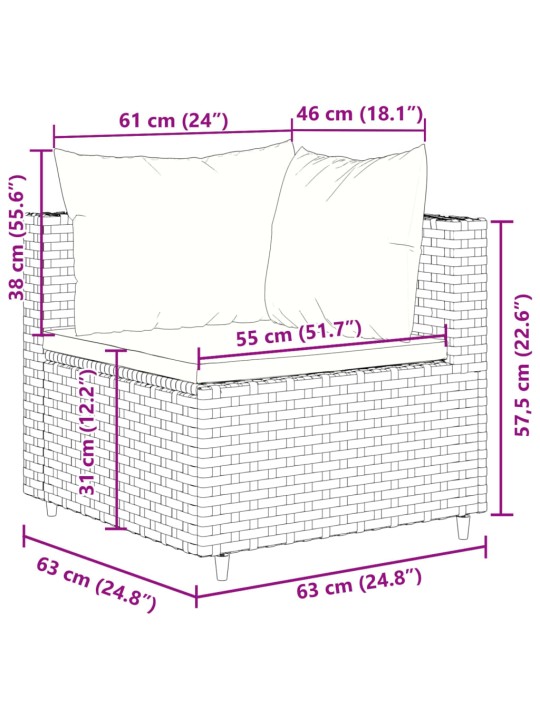 9-OSALINE AIADIIVANI KOMPLEKT PATJADEGA, MUST, POLÜROTANG