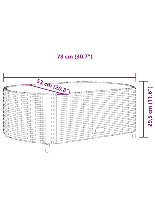 5-osaline aiamööblikomplekt istmepatjadega, polürotang, hall