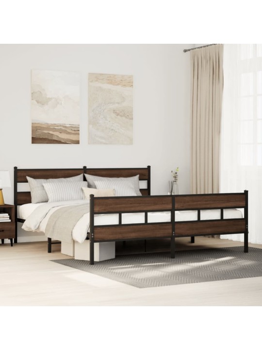 METALLIST VOODIRAAM ILMA MADRATSITA PRUUN TAMM 193X203 CM