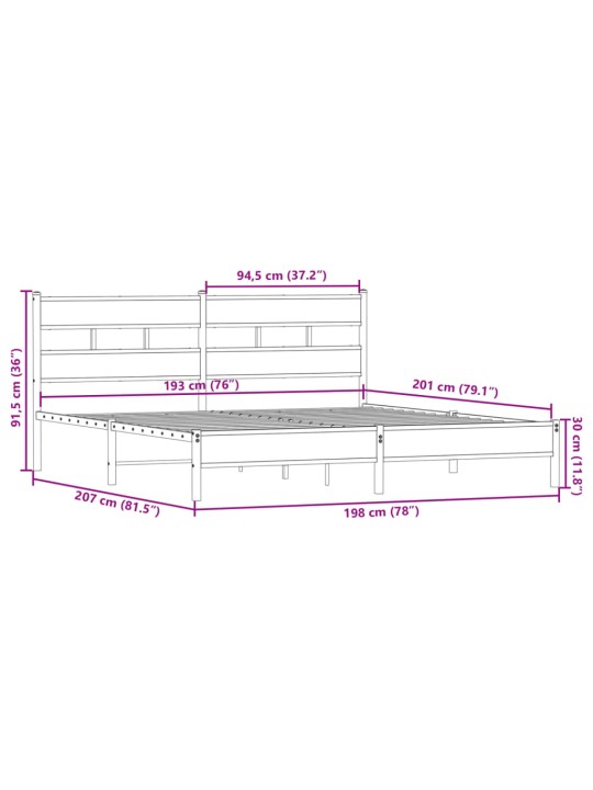 METALLIST VOODIRAAM ILMA MADRATSITA SUITSUTATUD TAMM 193X203 CM