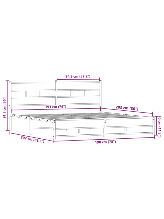 METALLIST VOODIRAAM ILMA MADRATSITA SUITSUTATUD TAMM 193X203 CM
