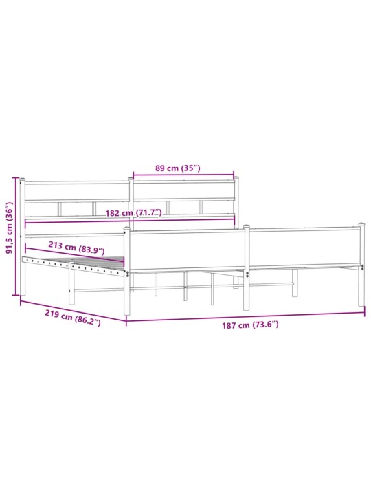 METALLIST VOODIRAAM ILMA MADRATSITA SUITSUTATUD TAMM 183X213 CM